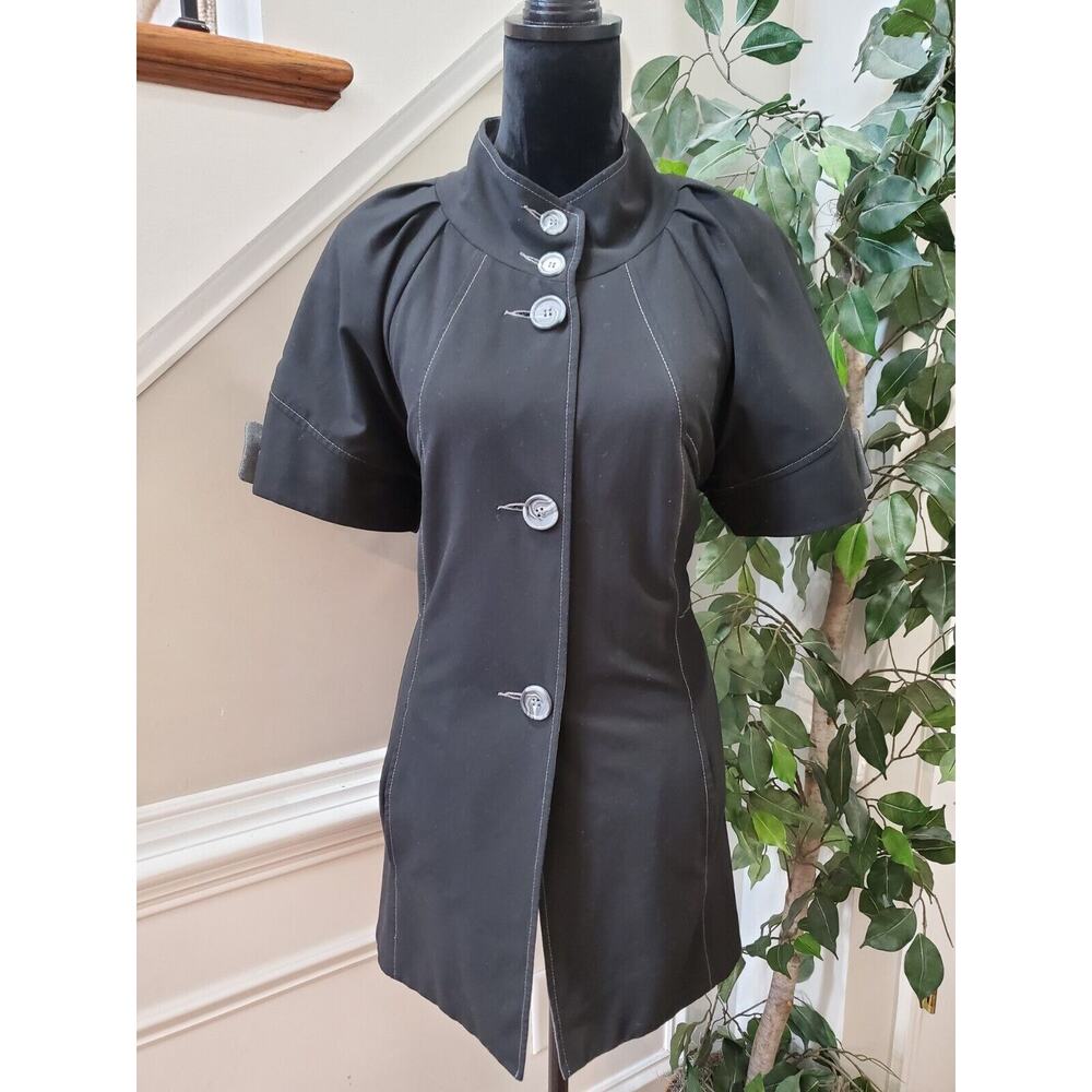 Karen Kane Women's Black Polyester Single Breasted Half Sleeve Jacket Size L